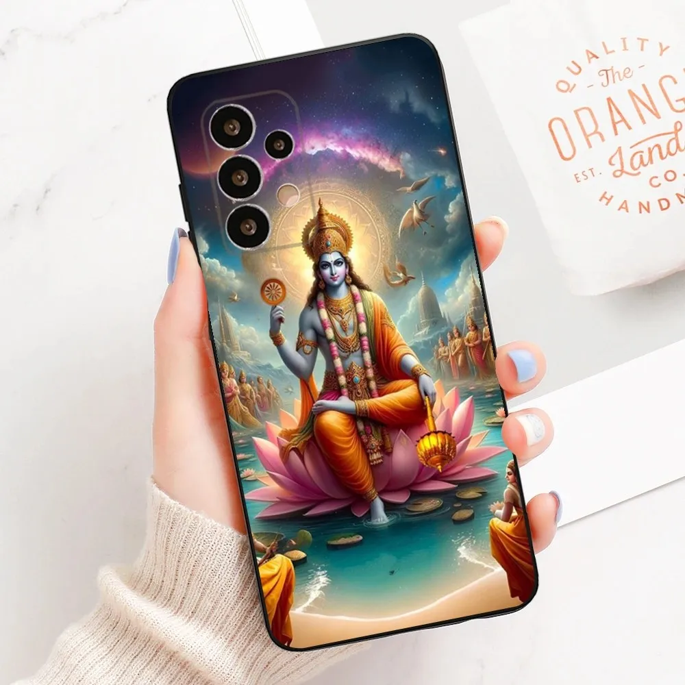 Vishnu Hare Krishna Phone Case For Samsung Galaxy A13,A21s,A22,A31,A32,A52,A53,A71,A80,A91 Soft Black Cover