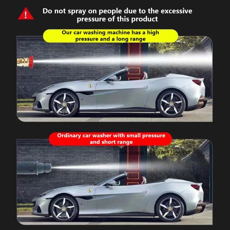 60BAR Wireless High Pressure Car Wash Water Gun Car Washer Self Priming Sustain 300W for Auto Home Garden Cleaning Car Washing