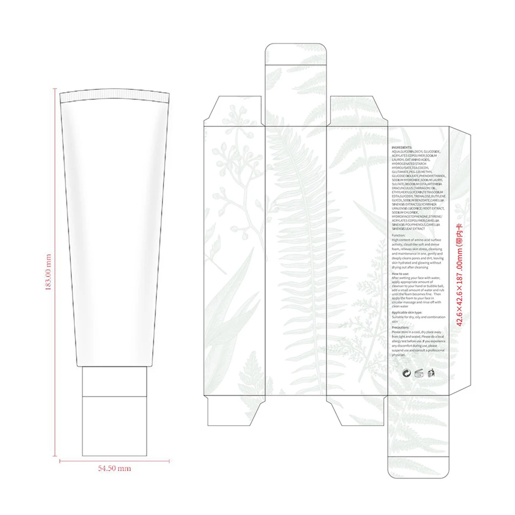 Private Label Reinigingslotion Aangepast logo Witte thee Aminozuur Warme gezichtsreiniger Hydraterende bulkvocht Oliecontrole make-up