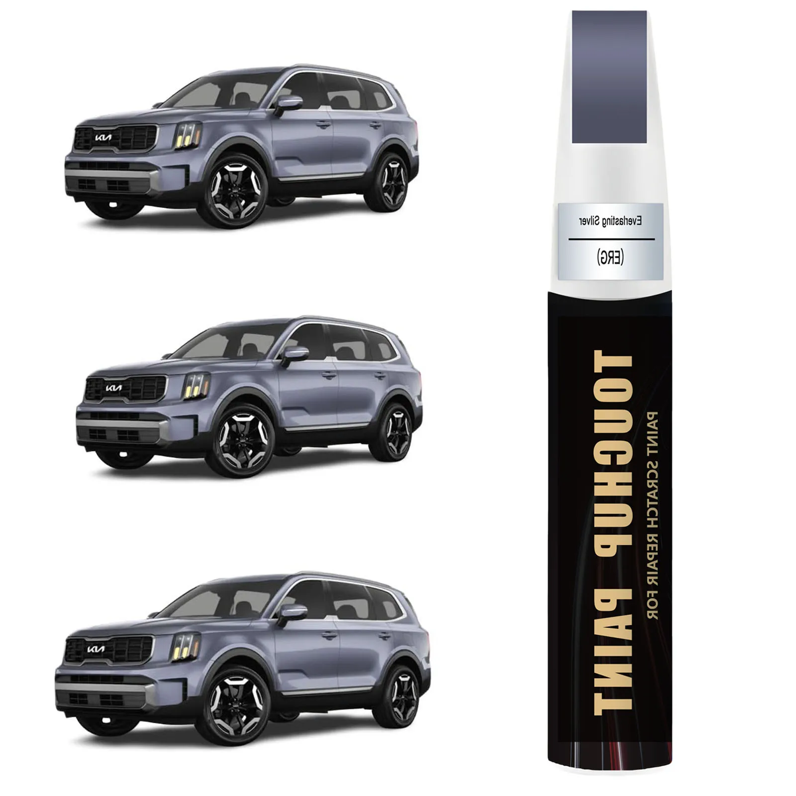 Everlasting Silver(ERG) Touch up Paint for KIA OEM Color Match Car Paint Scratch Repair Kit, Quick & Easy Solution to Repair