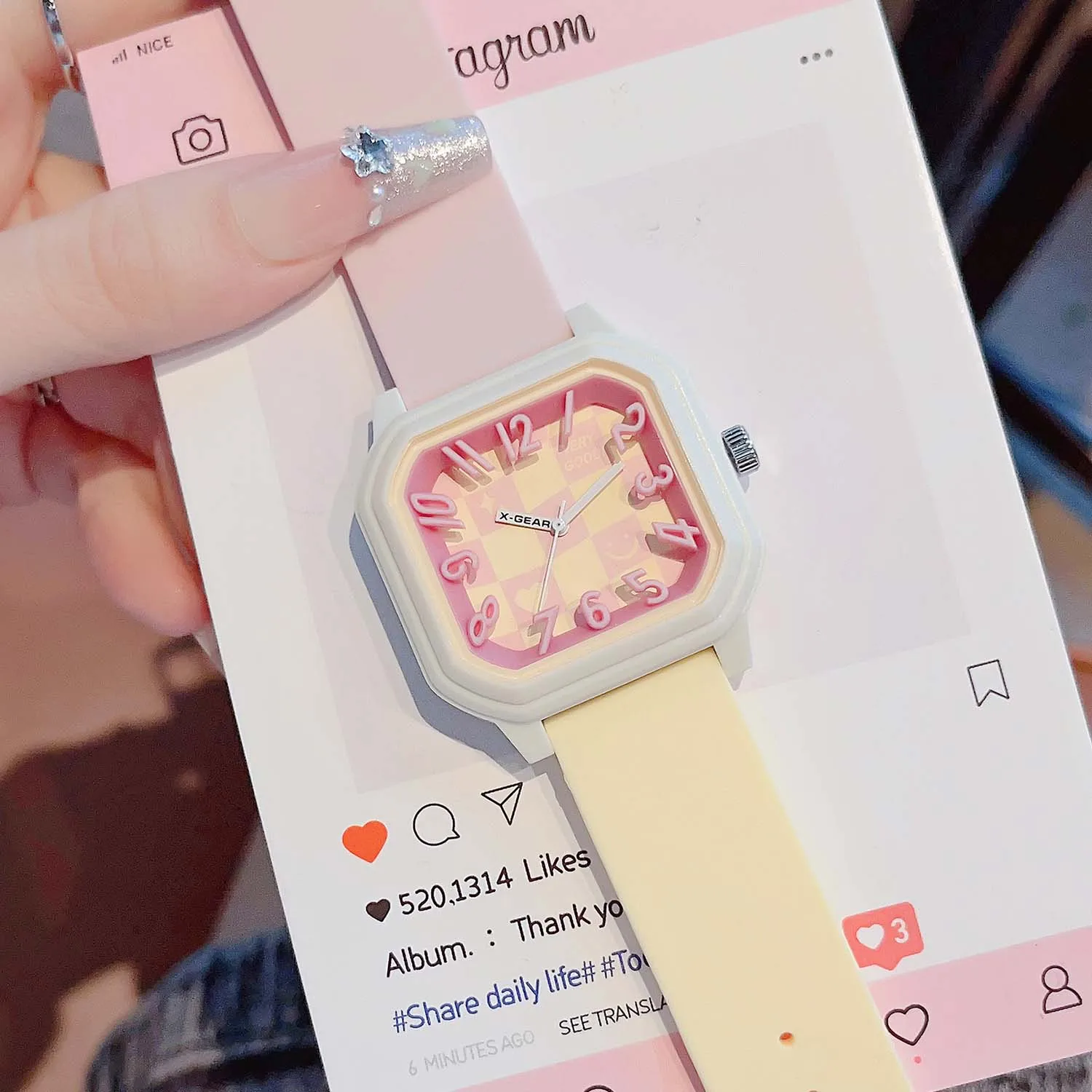 ساعة إلكترونية X-GEAR للفتيات الطالبات الرقمية للفتيات موضة دوبامين مقاومة للماء وإضاءة ليلية جديدة لطلاب المدارس الثانوية