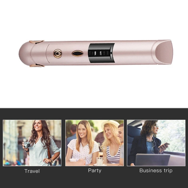 Portable Cordless Hair Straightener For Travel Mini USB Rechargeable Flat Iron With Ceramic Plates