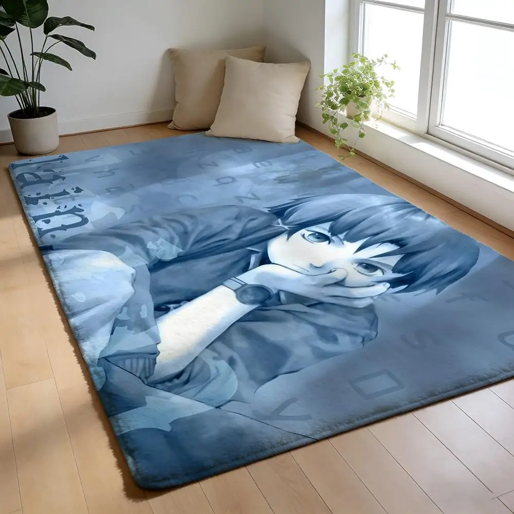 

Floor Mat Soft Flannel Rug Non-Slip Absorbent Mat for Bathroom Bedroom Home Decor Anime S-Serial experiments lain