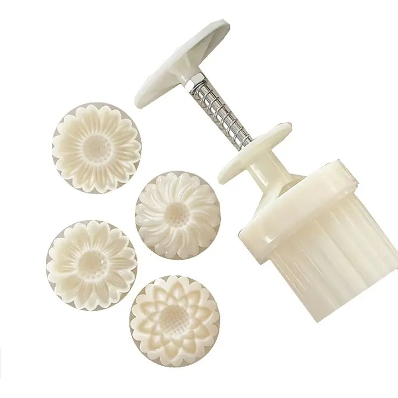 

AB51 Daisy-Shaped Printing Moon Cake Mold Cake Cake Decoration Tool Hand-Pressed Household Baking Mold