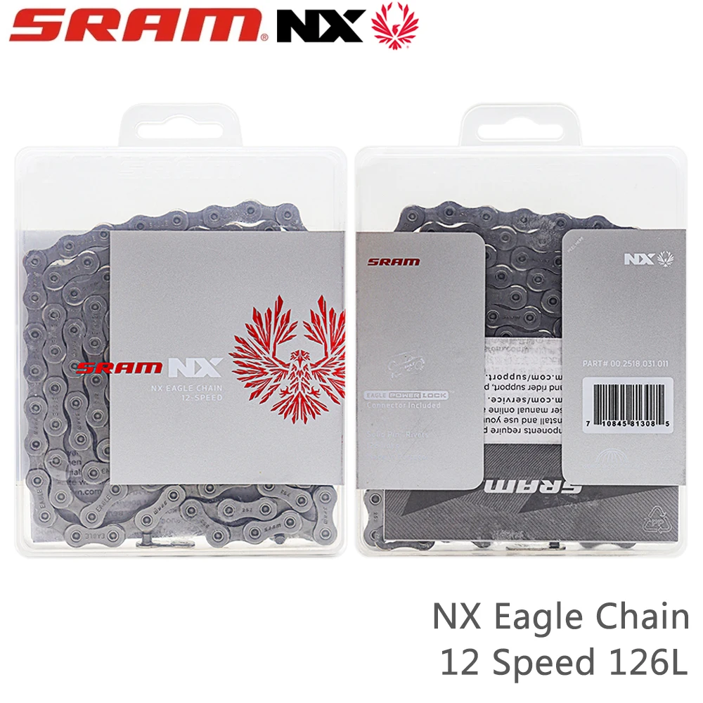 SRAM 12 Speed Bike Chain NX Eagle 126 Links Chain PowerLock Polished Solid Pin for MTB Road Bike Original Bicycle Parts