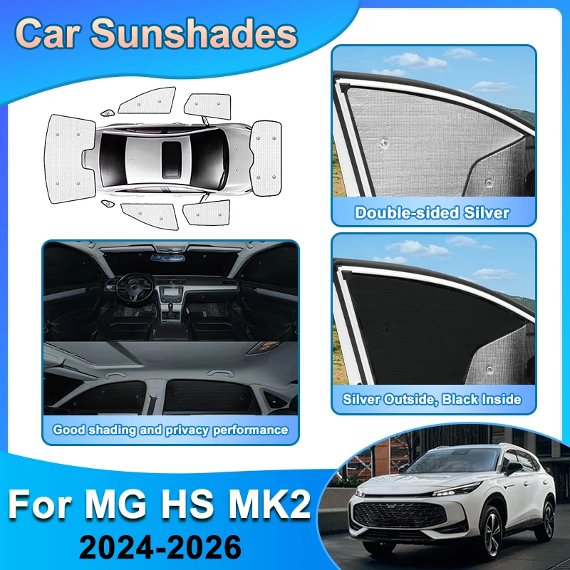 

For MG HS MK2 2024 2025 2026 EHS AS33 Roewe RX5 Car Window Sunshades Protector Front Rear Windshield Sun Shield Auto Accessories