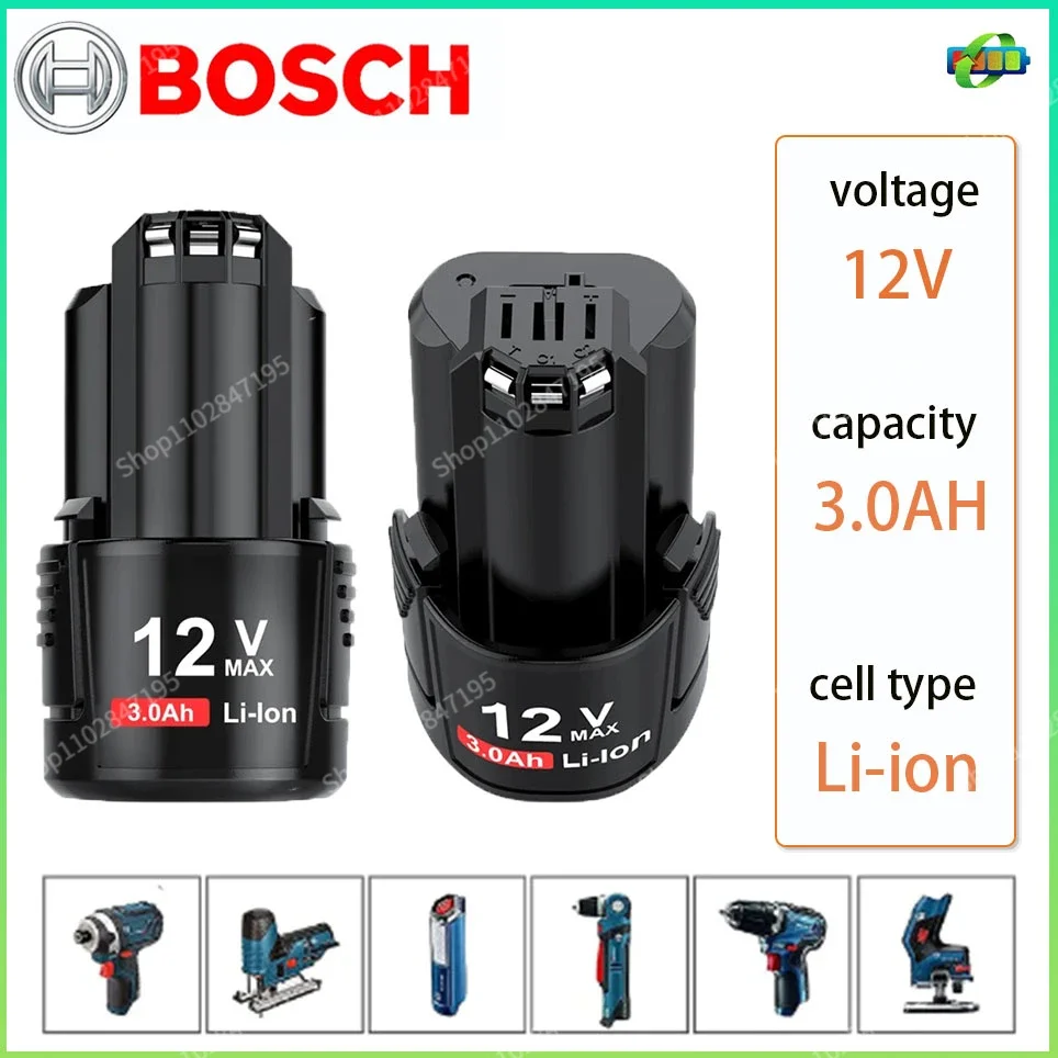 

BOSCH 12V 3.0Ah Battery for Bosch BAT411A BAT412A BAT413A BAT414 BAT420 2607336013 26073360 Cordless Tool