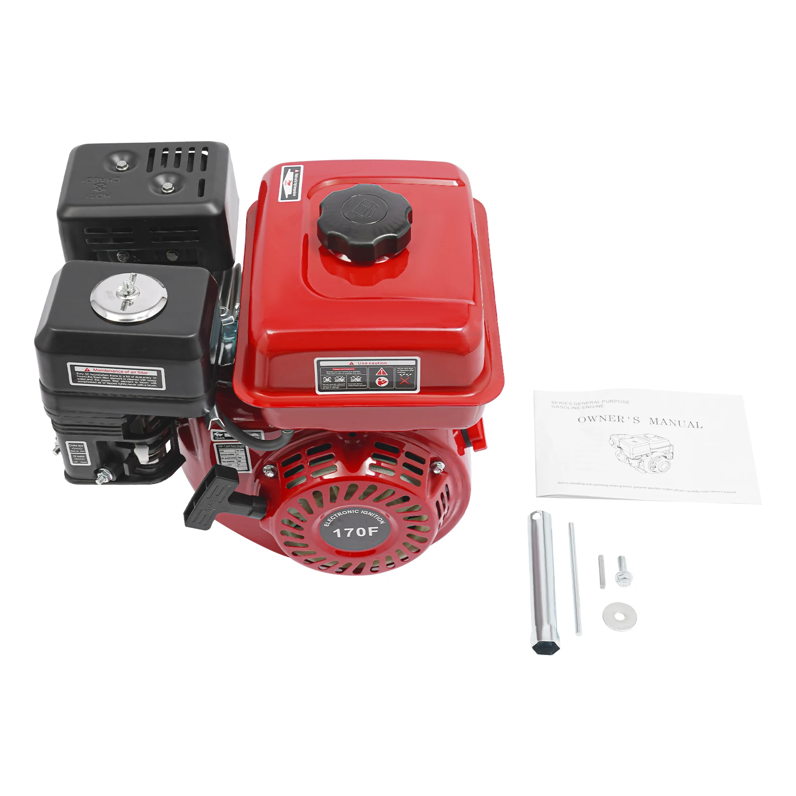 

Four Stroke Air Cooled Gasoline Engine 7HP, 4KW 3600RPM Gasoline Engine, Heavy Duty Wear Resistant Impact Proof, Safe Durable, Multi-Purpose Use for Lawnmower, Water Pump