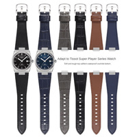 For Tissot PRX series watch T137.407 Super Player T137.410 Cowhide strap with Steel End Link calfskin 26X12mm watch Band