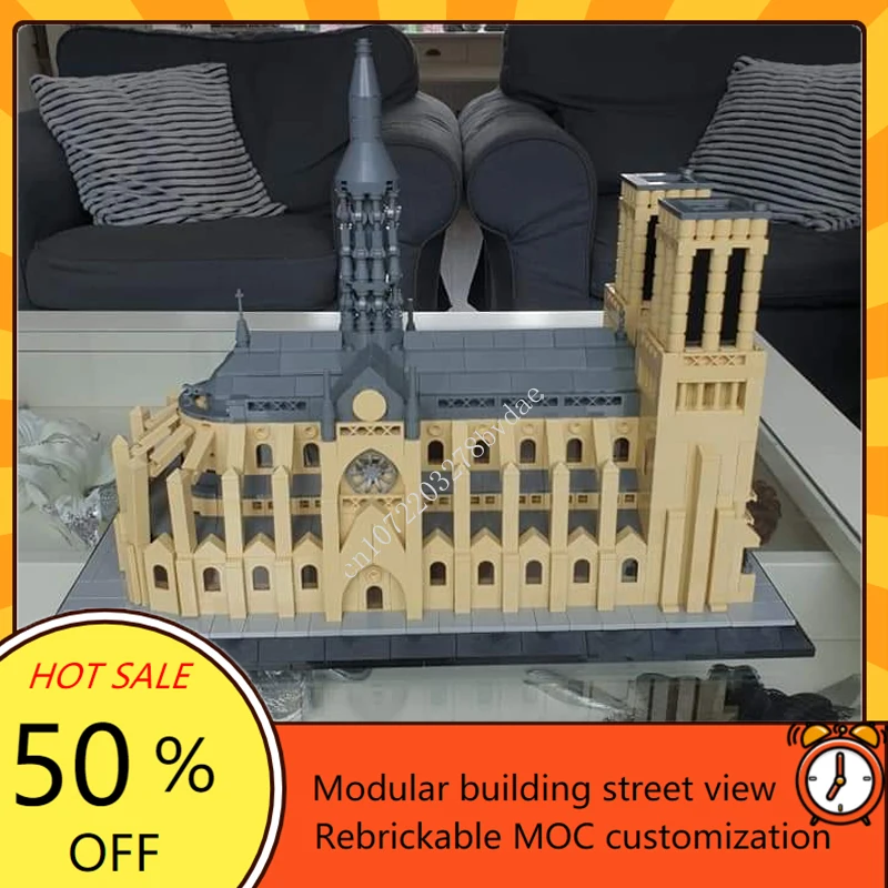 1770PCS Notre Dame de Paris Modular MOC Creative street view Model Building Blocks Architecture DIY Assembly Model Toys Gifts