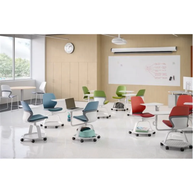 custom.Modern Rotating Swivel Recliner Chair Classroom Furniture Conference Training School Desk and Chair with Writing Pad Tabl