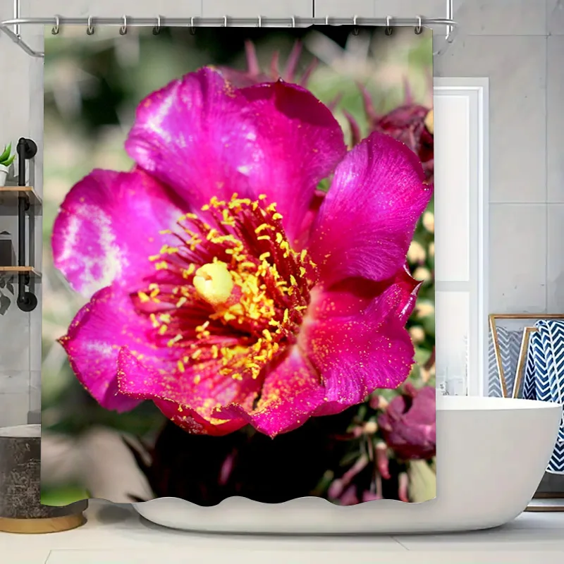 

Розовый пудель, набор занавесок для душа, декор для ванной комнаты, розовый, белый узор, водонепроницаемый коврик для ванной, коврик, комплект аксессуаров для украшения дома 3D