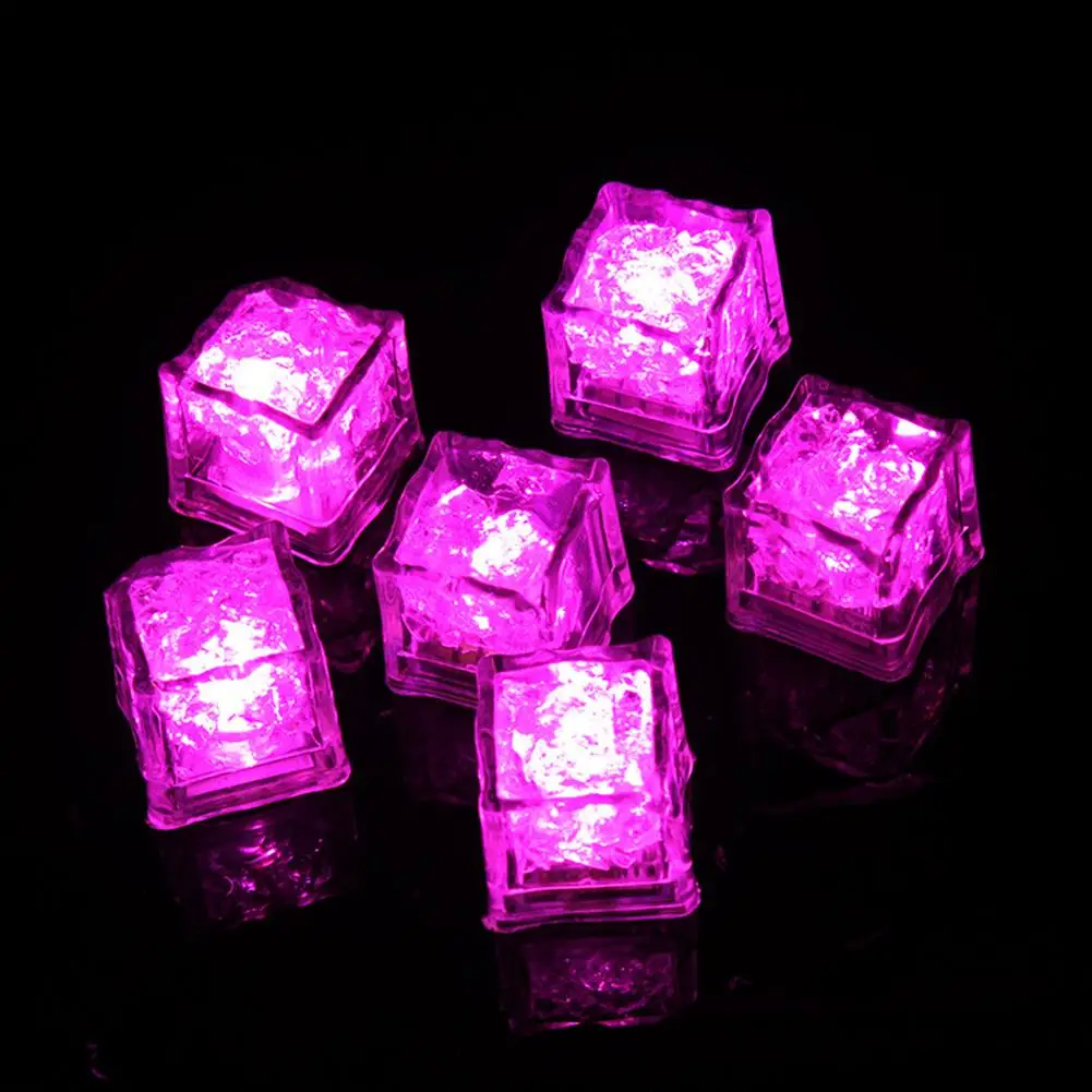 12 pezzi luminosi Led cubetti di ghiaccio colorati romantici Super luminosi Festival del partito giocattoli regali per bar dell'hotel Ktv