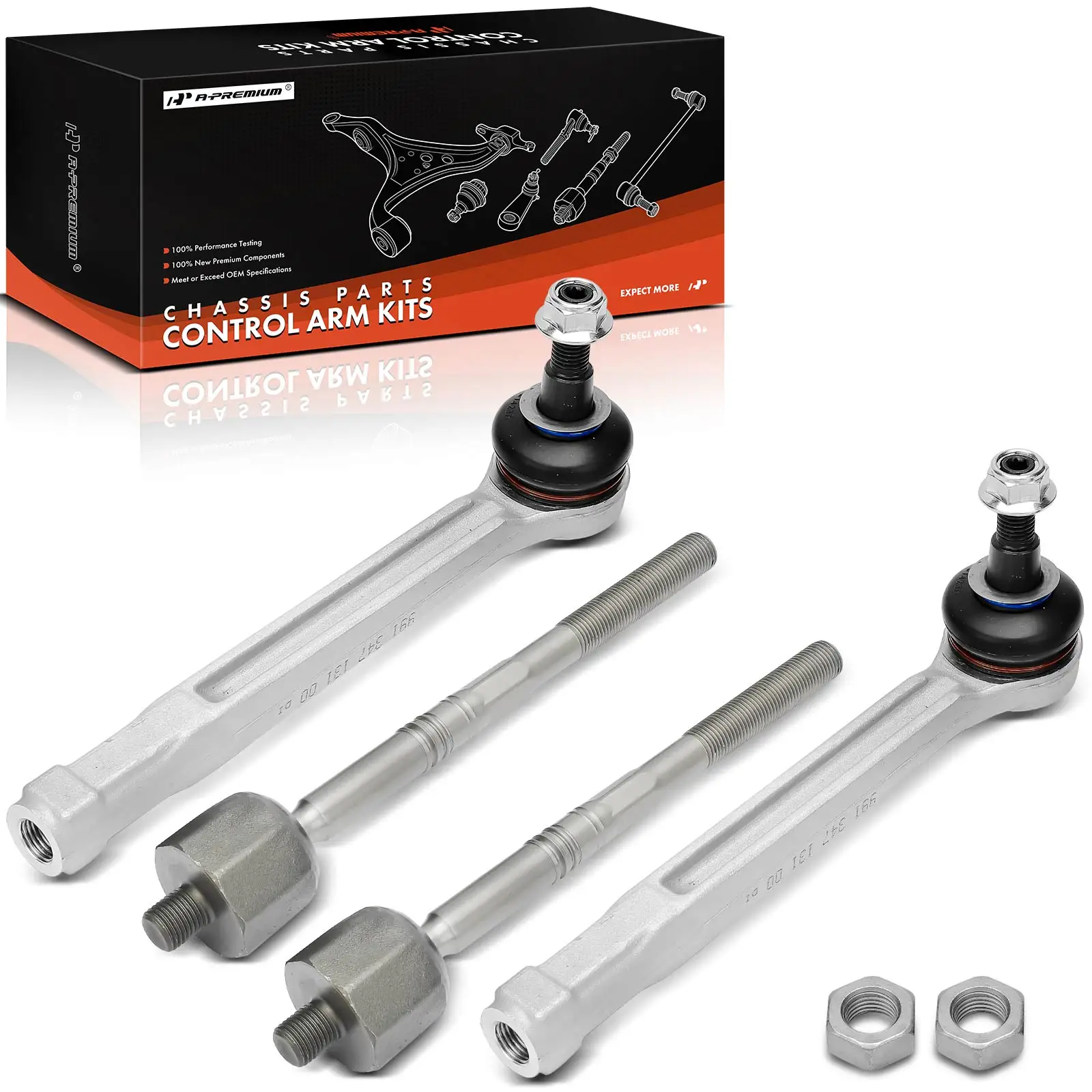 A-Premium 4x Front Inner & Outer Tie Rod Ends for Porsche 718 Cayman 718 Boxster 2017-2023 911 2012-2020