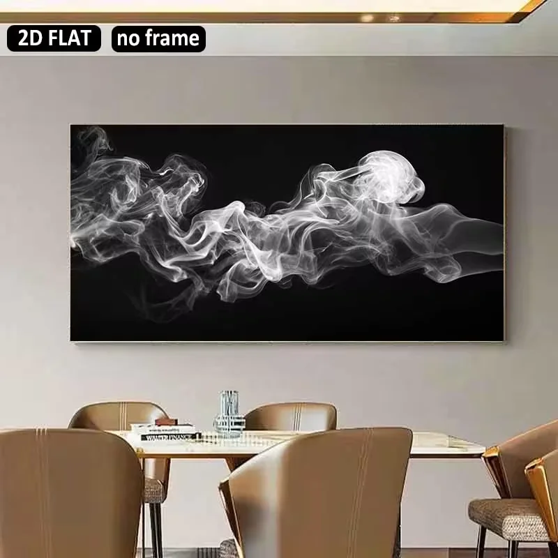 2D Flat, 2D Flat 1pc 31.49X62.99inch 80X160cm UnFramed Large Canvas Printings Moke Flowing Gracefully Home Decor Canvas Art Prin