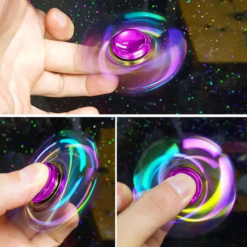 Metal Rainbow Fidget Spinner Colorful EDC Hand Spinner Anti-Anxiety Toy for Spinners Focus Relieves Stress Finger Spinner