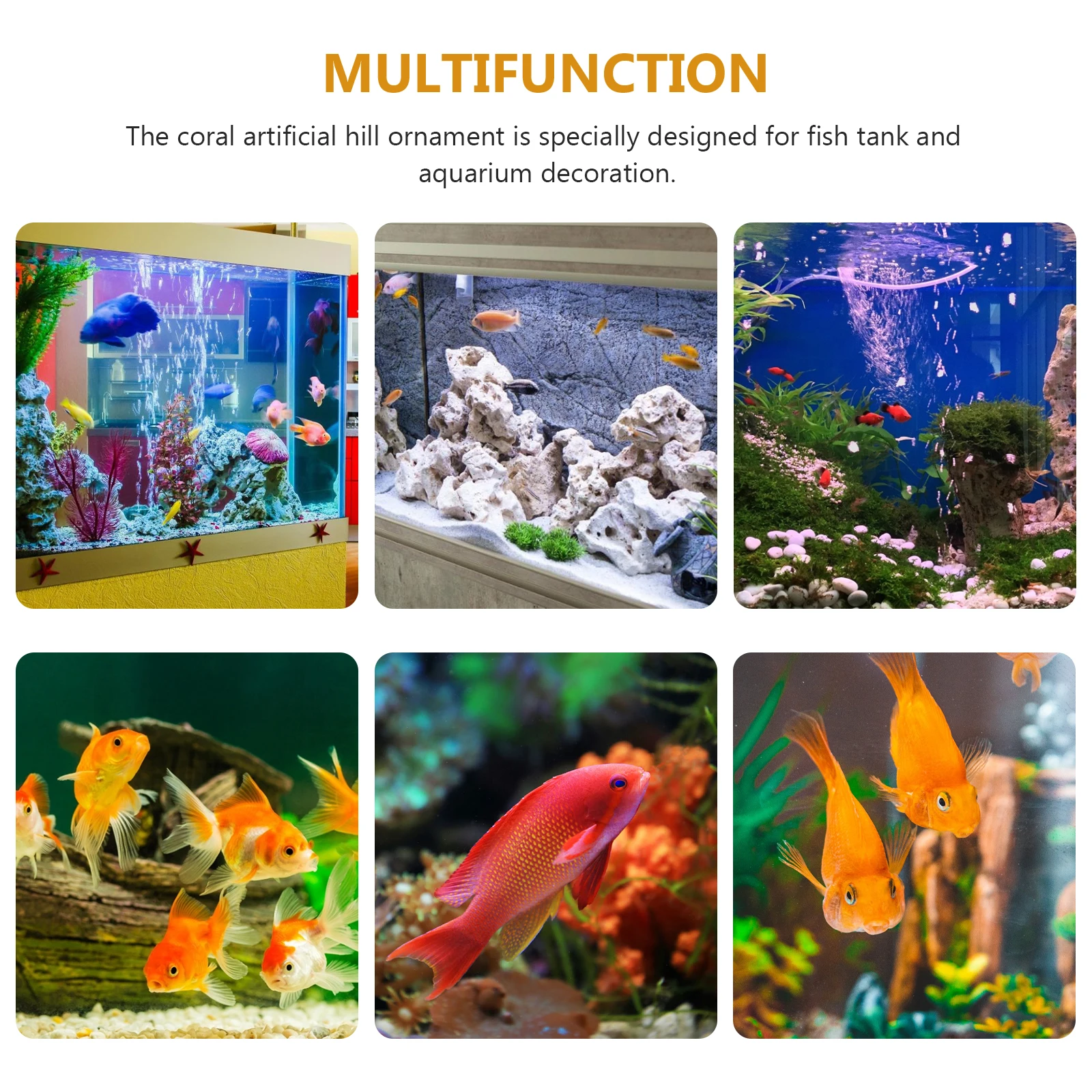 

Aquarium Stone Cave Decor Ceramic Fish Tank Hiding Place Fine Craftsmanship Fading Resistant Landscape Ornament for Home