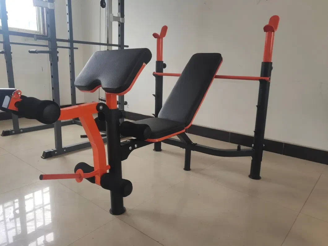 Panca pesi multifunzionale Panca pesi regolabile con lat Pull Down Bar Attrezzatura Fitness Storage Panchine da palestra Rack