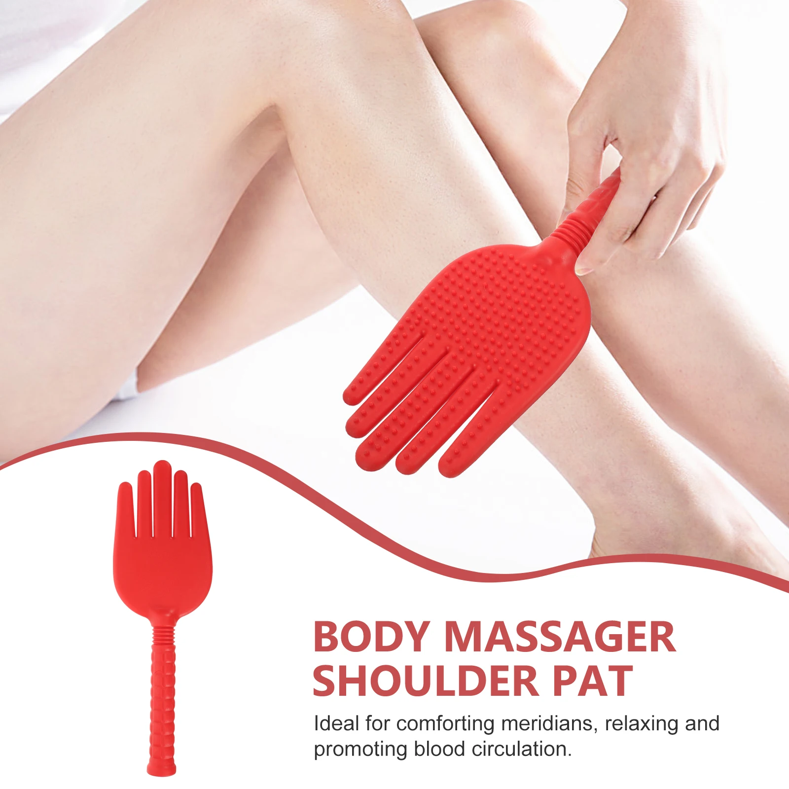 

Portable Red Body Massage Pat Muscle Meridian Stick for Back Neck Shoulder Leg Health Care Tool Anti Slipping H Promotes