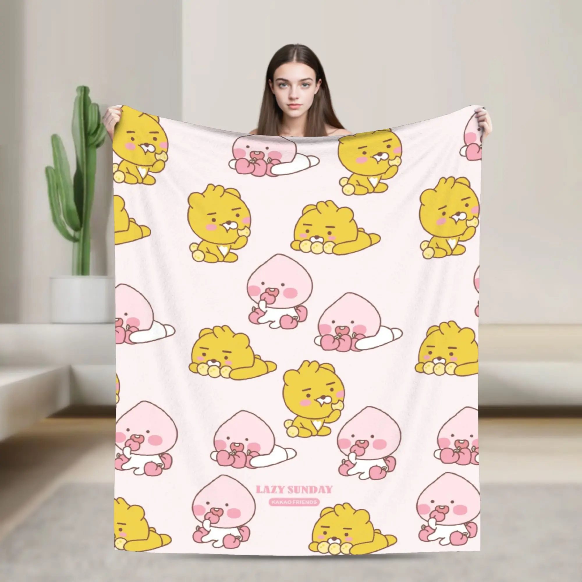 K-Kakao F-Friends رمي بطانية للأريكة لينة مريحة بطانية قطيفة 50x60 بوصة متعددة الحجم المفرش لجميع المواسم #1