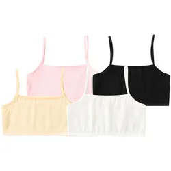 Developing Girls Training Bra Thin Single Layer Strapless Vest Korean Version Solid Color Sports Wirefree Teen Puberty Underwear