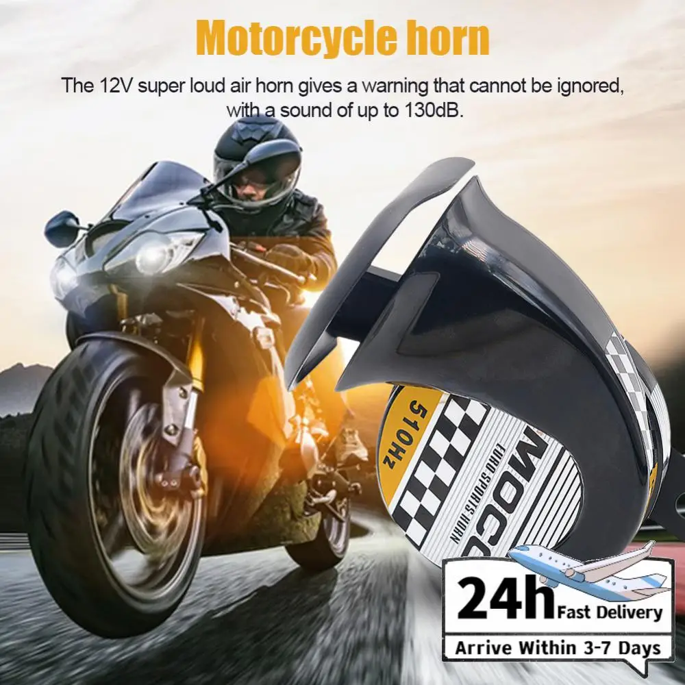 

12V Universal Motorcycel Horn Waterproof Air Motorcycle Horn 130dB 510hz Car Horn for Motorcycle Car for Motorbike Truck Vehicle
