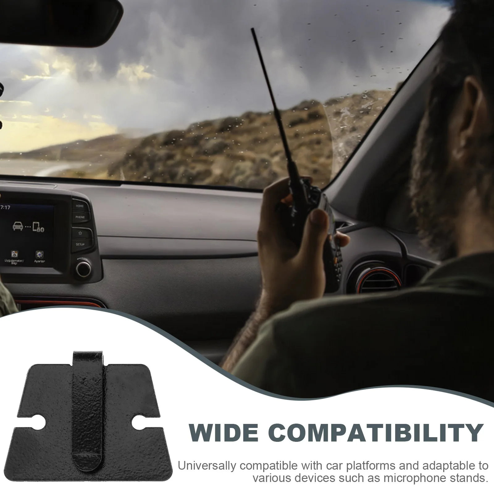 

4pcs Car Mic Holder Sturdy Metal Microphone Hanging Clip for IC2720H IC2820HTM241 DR635 Lightweight Portable Car Radio Mount