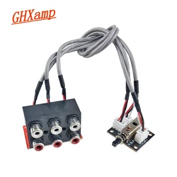 GHXAMP 2-Way Button Type Sound Source Switching Board Signal Input not common-ground Mechanical Switch Type (No power needed)