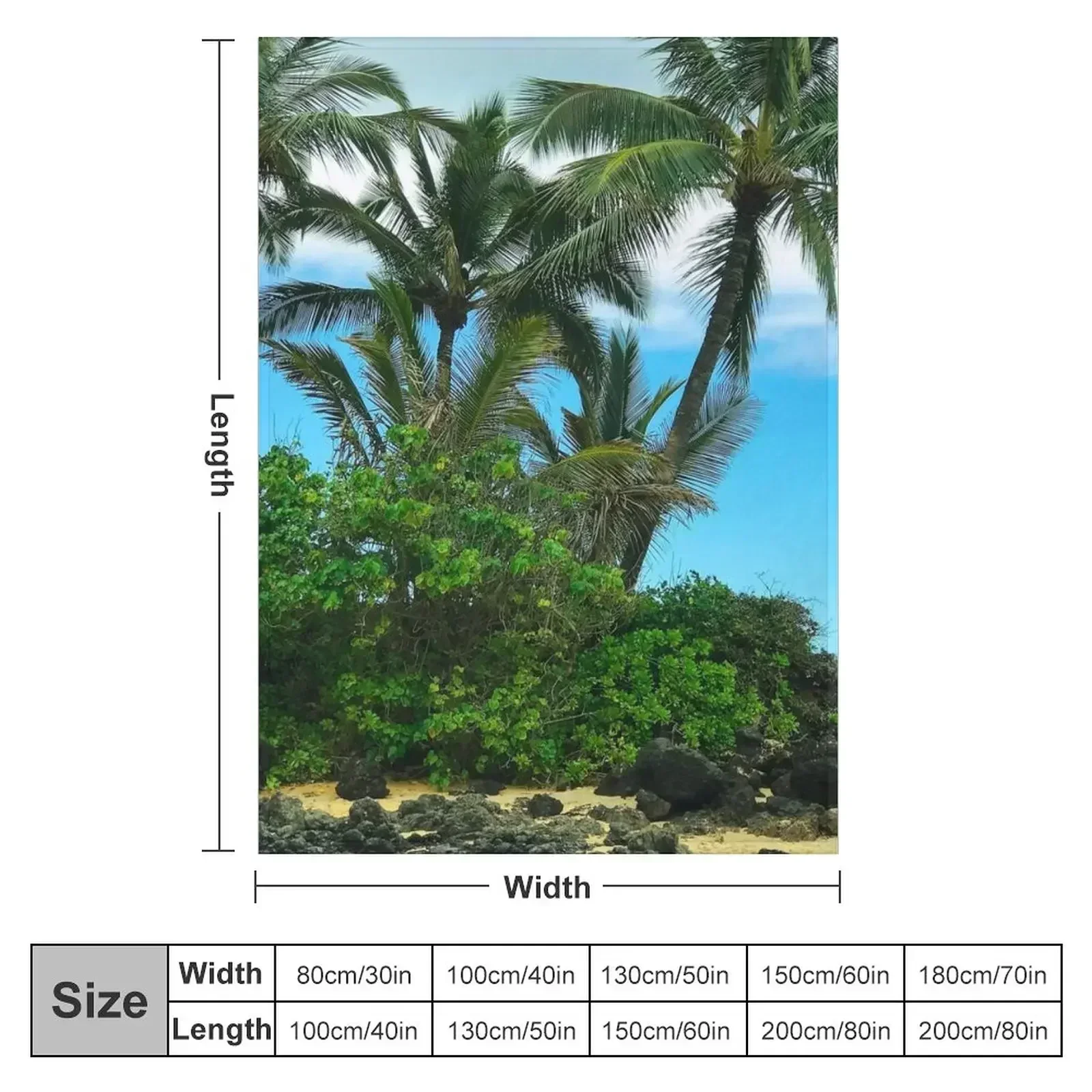 Tropical Hawaiian Beach in Pristine Paradise Art Photo Throw Blanket Soft Big Luxury Brand Soft Plaid Bed linens Blankets