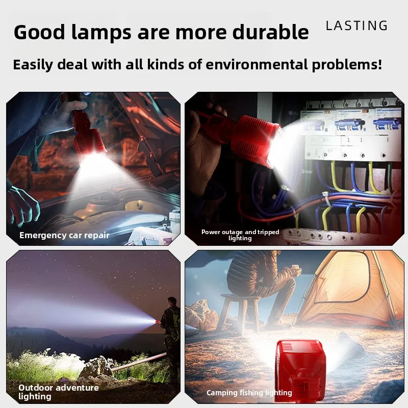 LED Spotlight Working Lamp Portable Outdoor Emergency Lighting Foldable Flashlight for Milwaukee/DeWalt/Makita Li-ion Battery