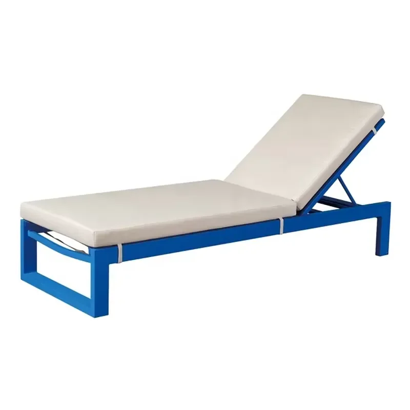 Best Blue Modern Beach Pool Aluminum Lounges Chairs Sunbed Furniture Outdoor Garden Patio Teslin Sun Lounger