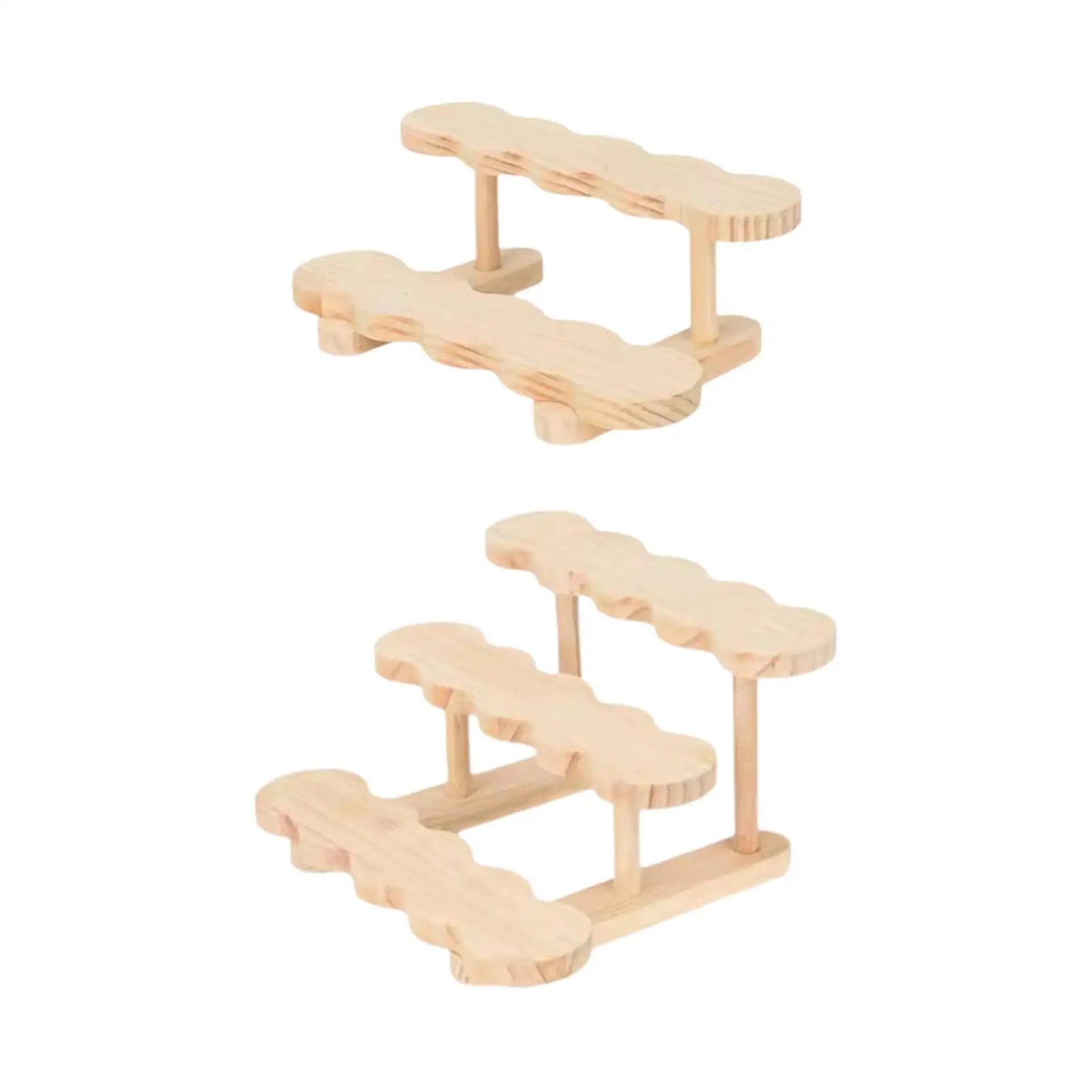 Wooden Display Riser Stand Countertop Display Shelf for Perfume Figurine Toy