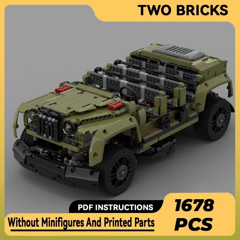 MOC-Blocos de Construção de Modelo de Carro Urbano, Tijolos Modulares, Aventura EMV, Veículo Off-Road, Tecnologia, Montagem DIY, Brinquedo de Natal, Presentes