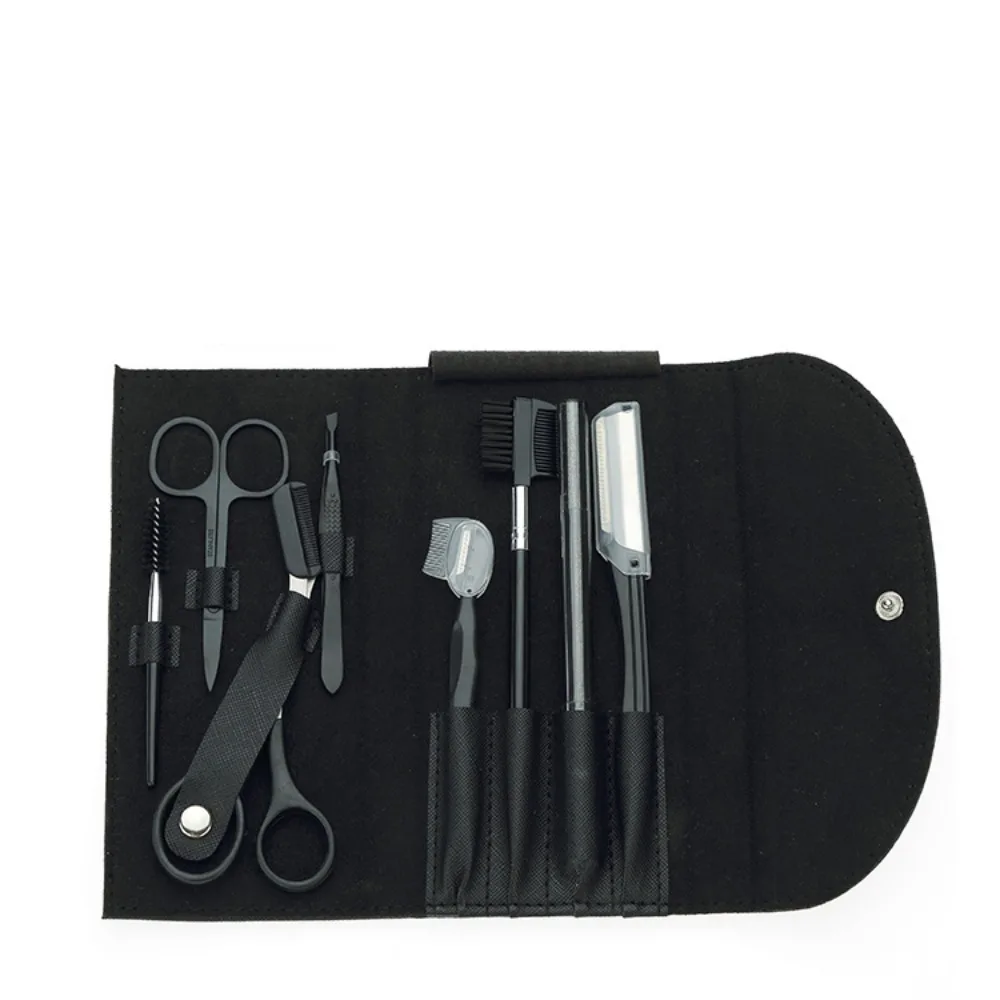 

8/9Pcs Stainless Eyebrow Grooming Kit 7/8in1 Storage bag Eyebrow Trimmer Set Eyebrow Brush Eyebrow Razor