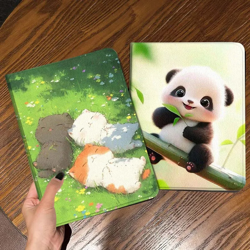 

Cute Panda Bamboo Branch For iPad Pro Air Mini 2 3 4 5 6 7 6th 7th 10th 11th 10.2 9.7 10.5 11 Foldable Tablet Case Gift