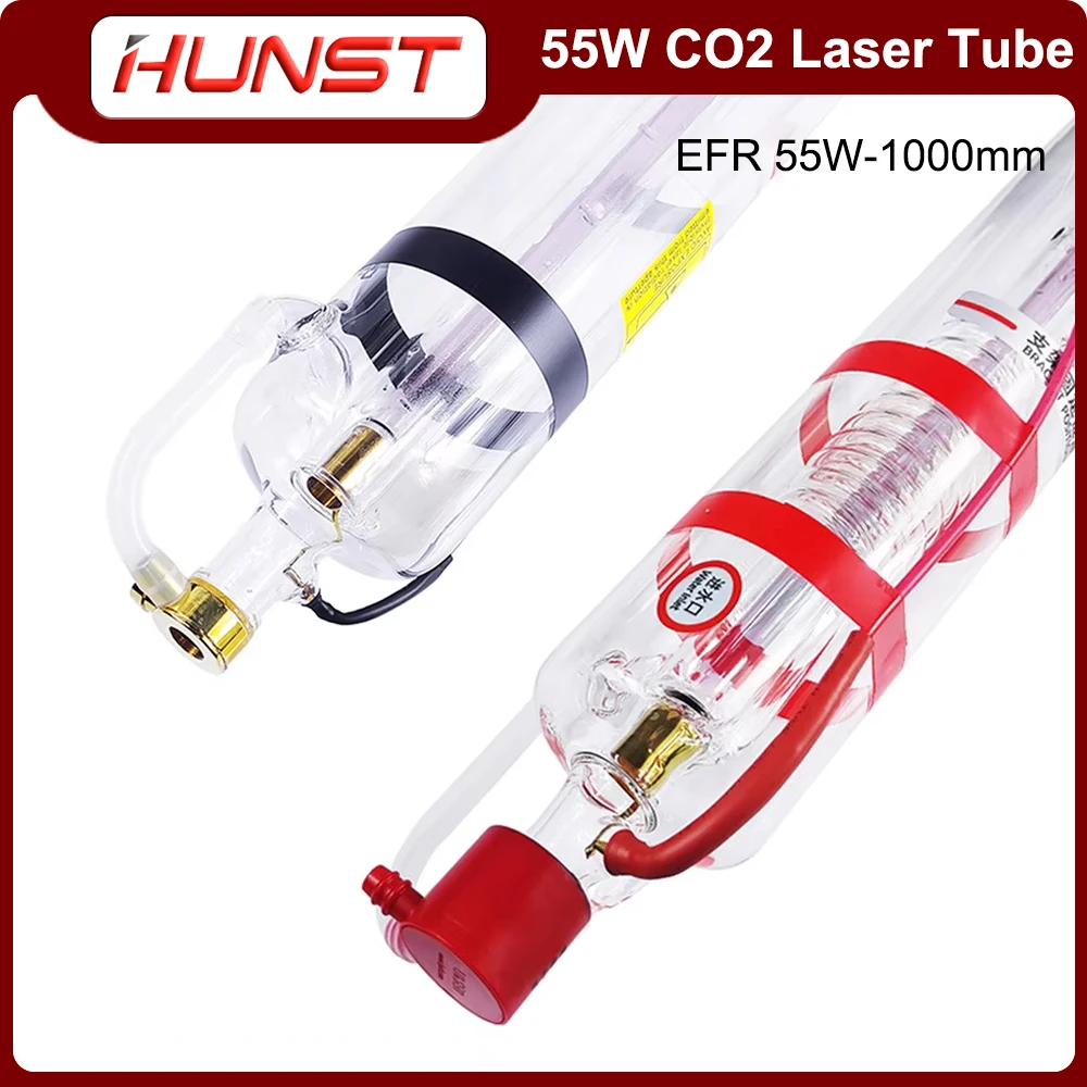 HUNST  55W Co2 Laser Tube EFR-1000CL Diameter 50mm Length 1000mm Laser Glass Lamp For Co2 Engraving Cutting Machine