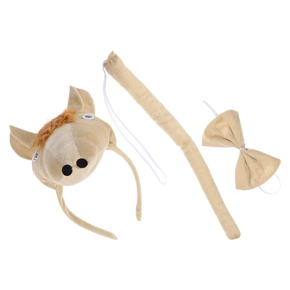 

Horse Costume Prop Set Includes 3D Headband Bowtie Tail Comfortable Animal Dress Up for Halloween Christmas Carnival Birthday