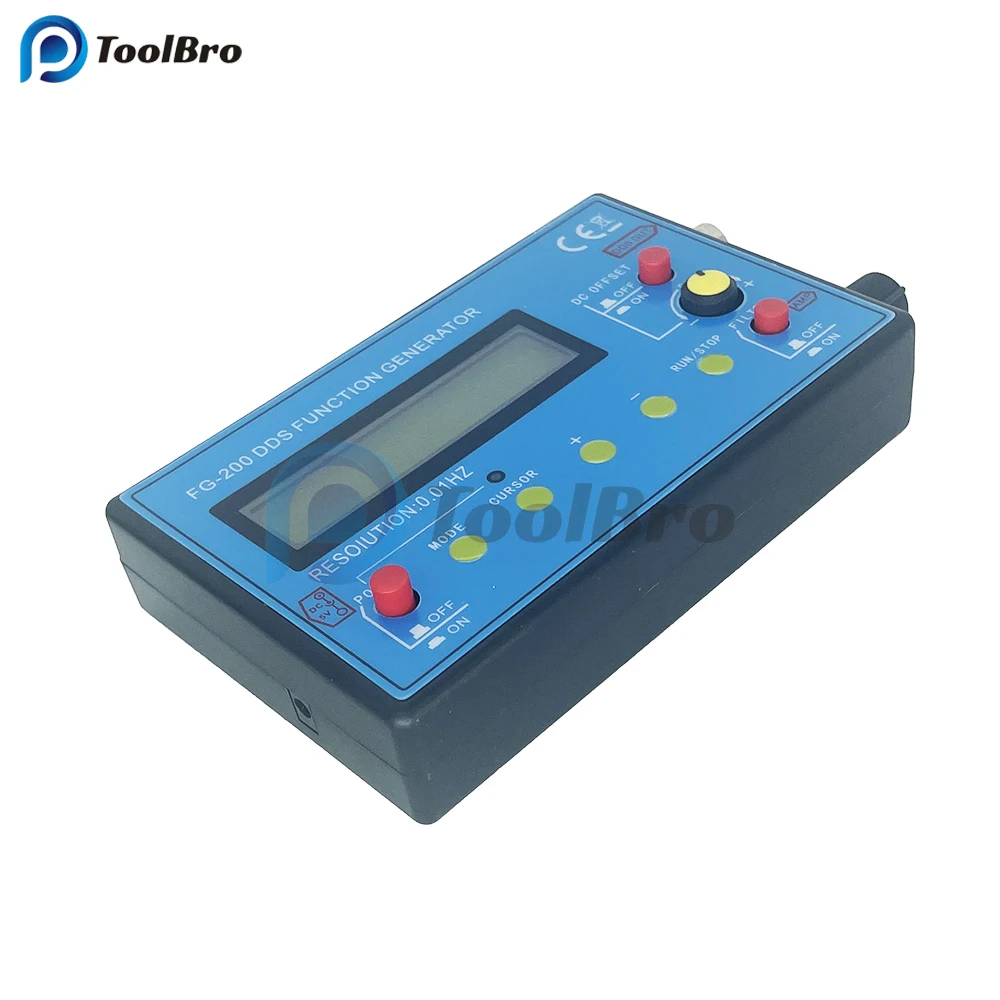 FG-200 DDS Function Signal Generator Frequency Counter 0.01Hz-500KHz Signal Source Module Sine Square Triangle Sawtooth Wave