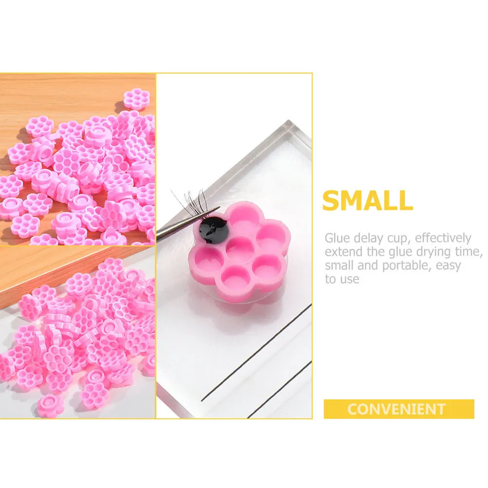 

300Pcs Eyelash Extension Glue Holders Flower Shaped Disposable Cups for Tattoo Pigment Ink Beauty Salon Supplies