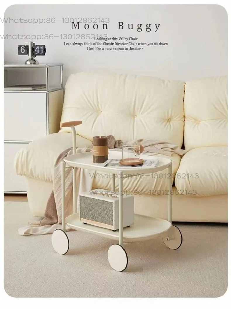 Nordic Creative Sofa Side Table Moon Stroller Movable Modern Small Apartment Coffee Table