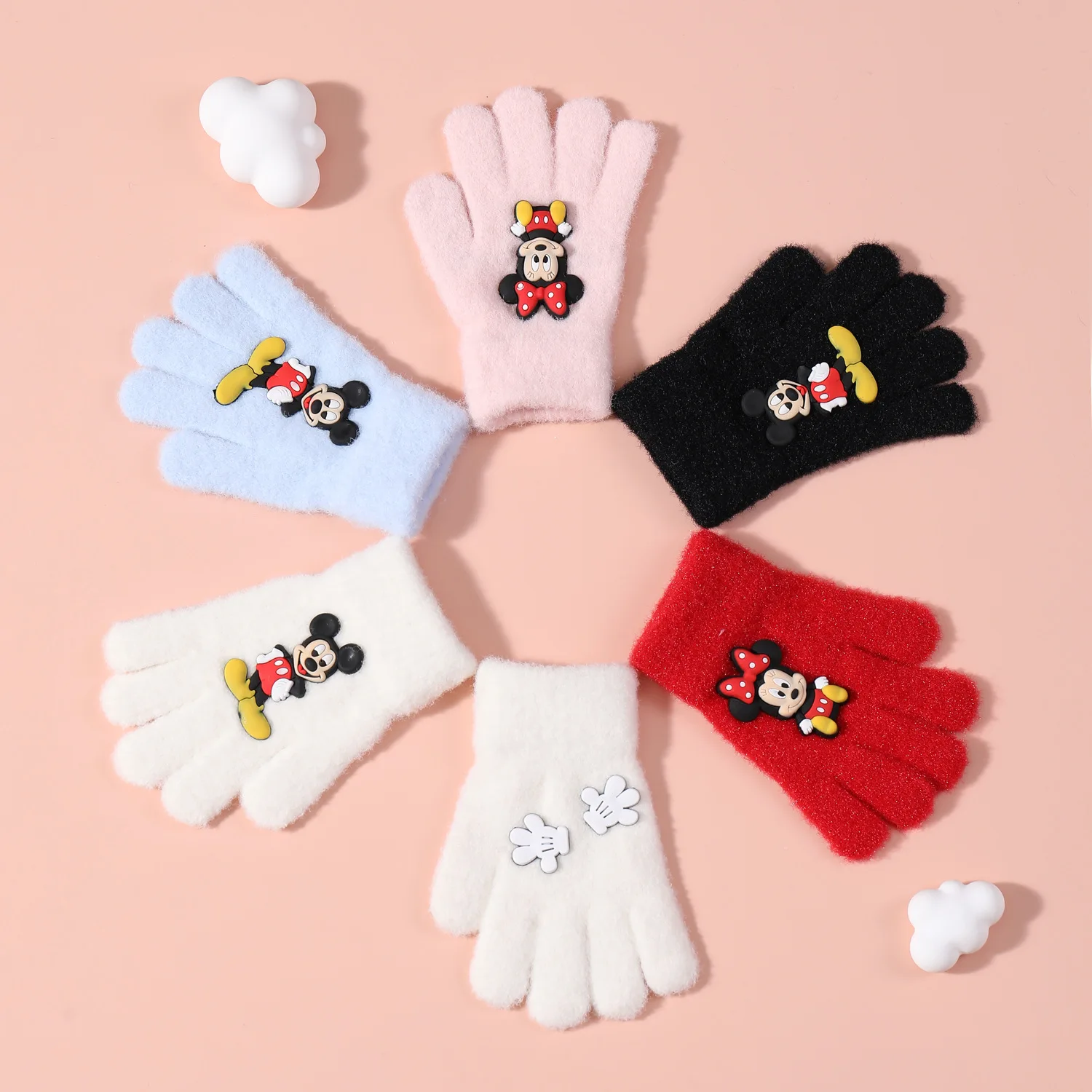 

Minnie Mouse Girls Gloves Children Screen Gloved Child Winter Warm Anime Accessories Kids Cute Cartoon Christmas Gifts 3-6Y