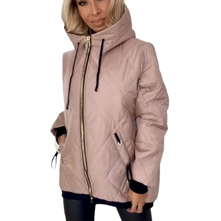 Vrouwen Parka's Met Capuchon Lange Mouw Parka Effen Rits Bovenkleding Casual Vest Losse Gesplitste Zakken Jassen Winter Trekkoord
