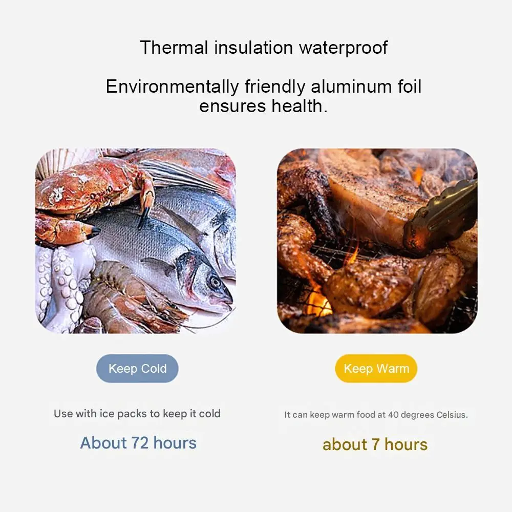 5 قطعة الجليد المحمولة الباردة الدافئة الألومنيوم احباط حقيبة تسليم الناقل التعبئة حقيبة عزل الغذاء الحرارية 3 مللي متر حقيبة للحفاظ على البرودة تخزين المشروبات