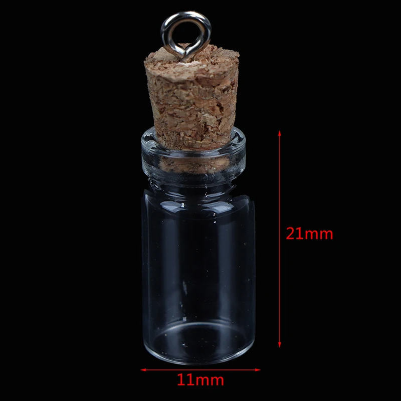 10Pcs Mini Glass Bottles Small Vials Cork Glass Jars Multi Usage Cork Wish Glass New