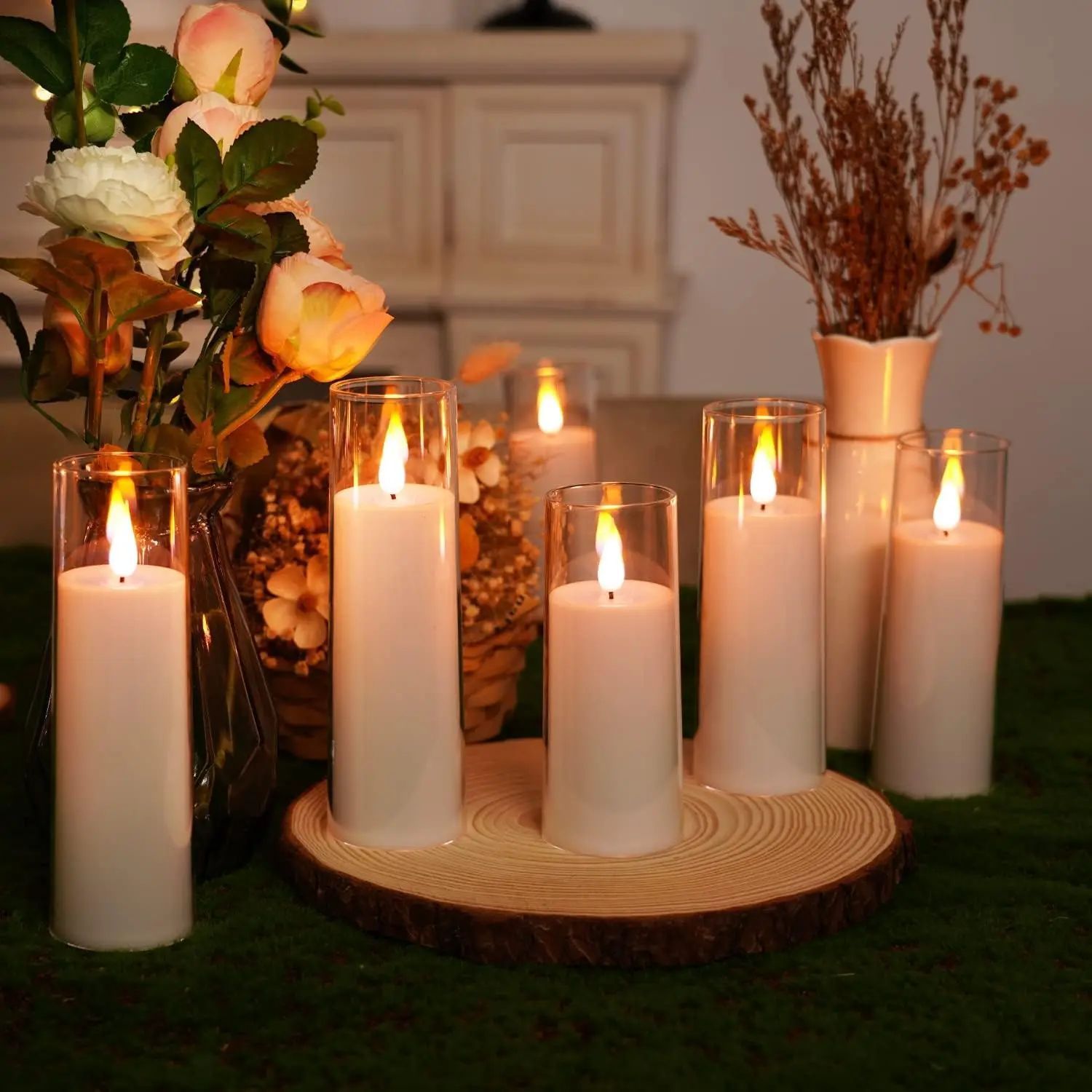 Imagem -05 - Flameless Acrílico Vidro Led Velas com Baterias Pilar Cintilante para Casamento Festa em Casa Decoração ao ar Livre 660 Pcs