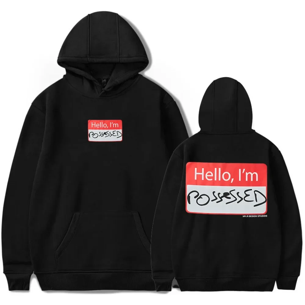 XPLR Sam and Colby Merch Hello, I'm Possessed Hoodies Unisex Hooded Sweatshirt Casual Clothing