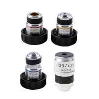 Upgraded Microscope 4X 10X 40X 100X Microscope Objective Lens Achromatic Objective Microscope Parts Stand RMS Thread