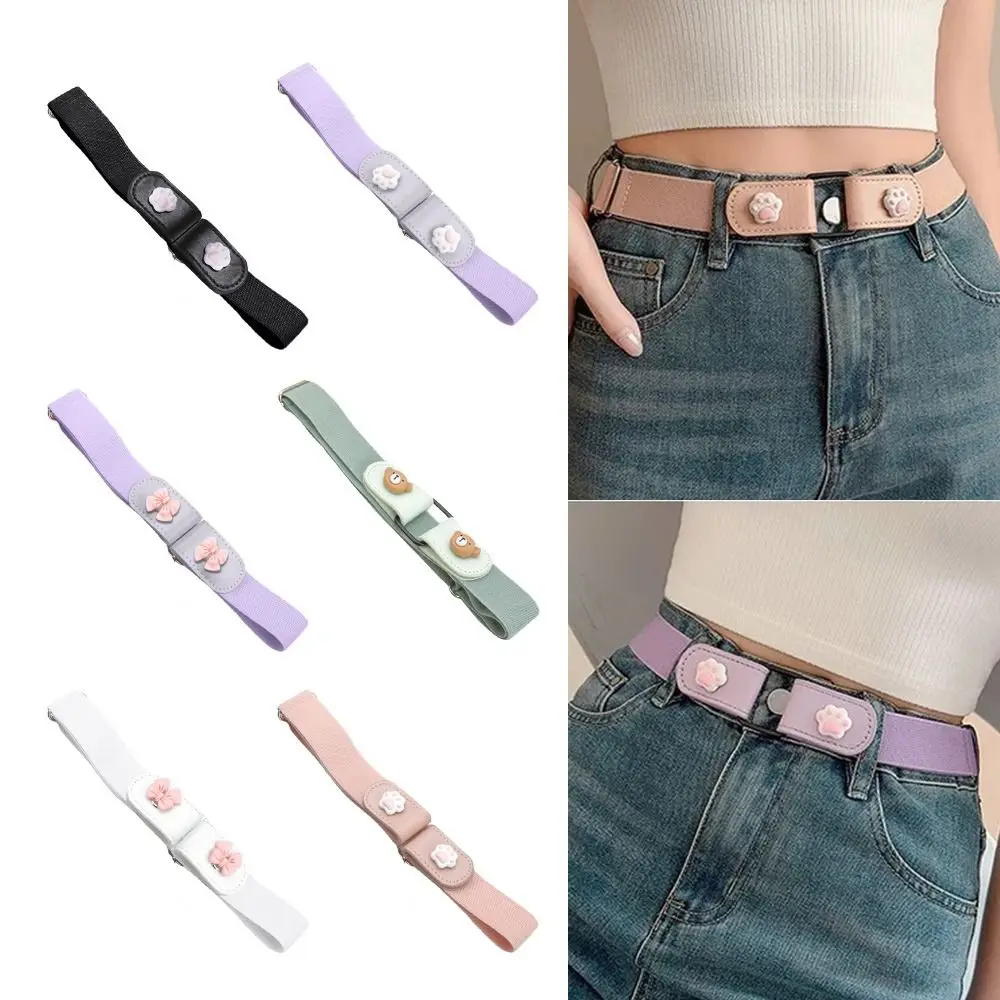 

Press Buckle Style Waist Lazy Belt Adjustable Length INS Style Versatile Pants Jeans Belt No-Trace Easy To Wear