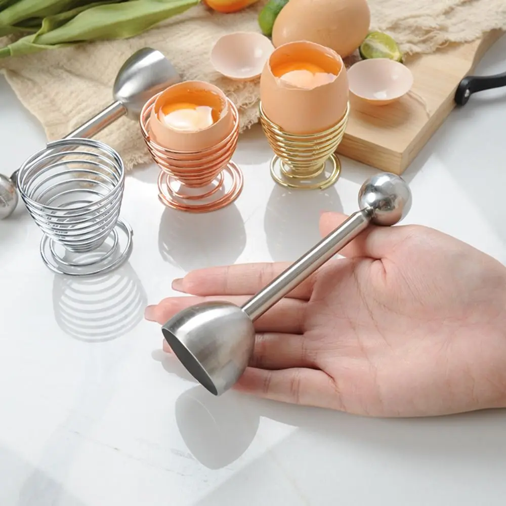 Stainless Steel Egg Shell Opener Practical Creative Egg Cups Stand Holders Multifunction Egg Topper Cutter Household