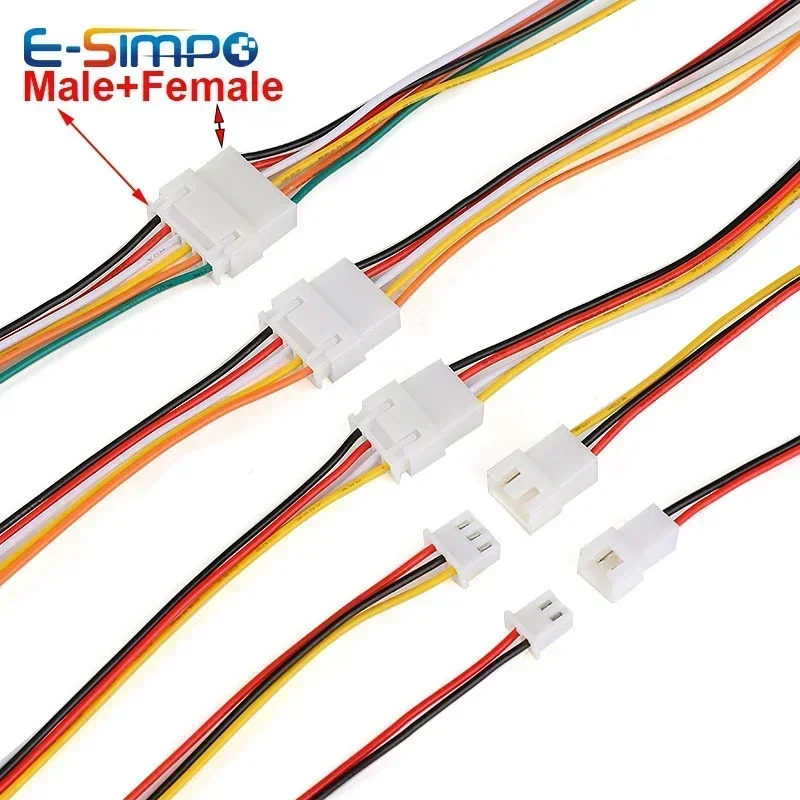10pcs 20cm JST1.25 PH2.0 XH SM2.54 2P3P 4P 5P 6P Male Female Plug Butt-joint Aerial Docking Crimp Terminal Wire Cable Connector